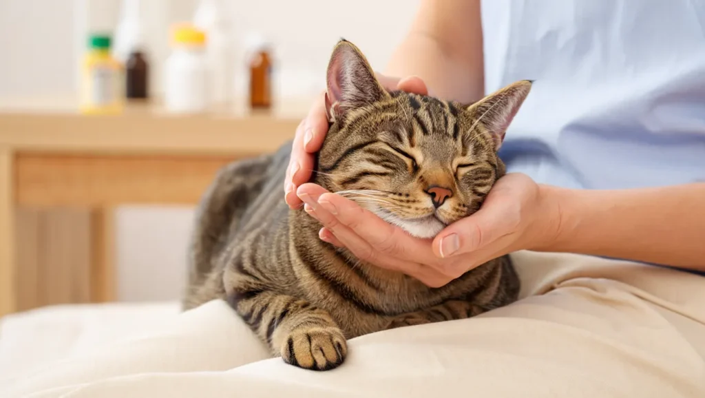 FIP Medication for Cats: FIP Cat Care Gentle cat receiving care and medication